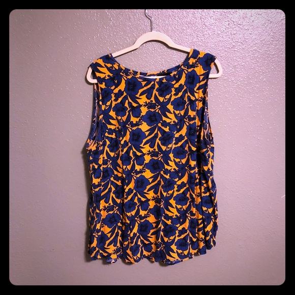 Lane Bryant Tops - 18/20 Lane Bryant Yellow and Blue Floral Tank